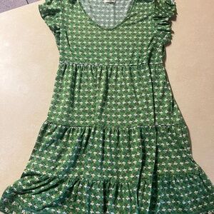 Green flowered mini dress size small